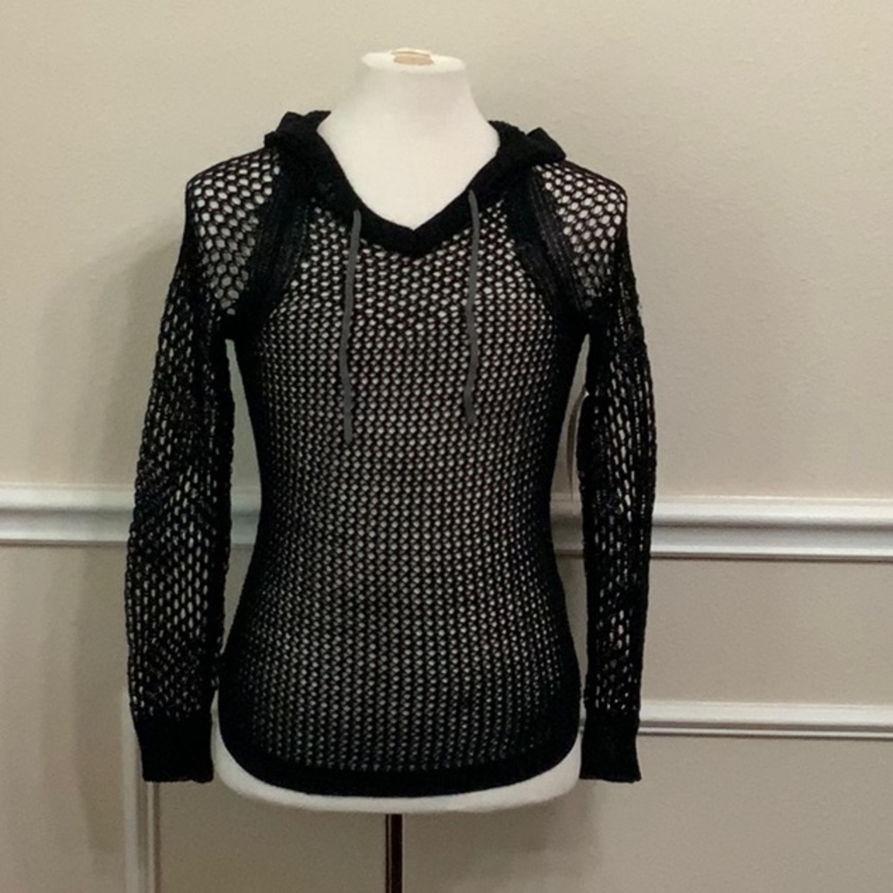 Spyder LYRA HOODIE CROCHET SWEATER - Black